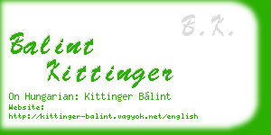 balint kittinger business card